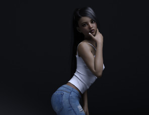 Картинка 3д+графика люди+ people девушка фон взгляд