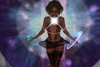 Картинка 3д+графика фантазия+ fantasy девушка фон взгляд