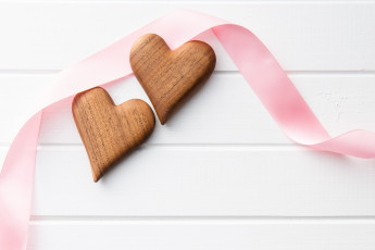 Картинка праздничные день+святого+валентина +сердечки +любовь лента пара сердечки