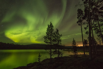 Картинка природа северное+сияние простор