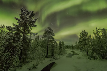 Картинка природа северное+сияние простор