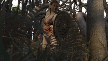 Картинка 3д+графика амазонки+ amazon фон взгляд девушка