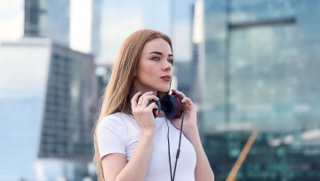 Картинка музыка -другое наушники девушка