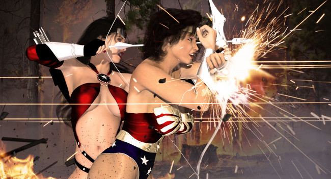 Обои картинки фото 3д графика, фантазия , fantasy, взгляд, девушки, фон