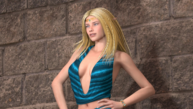 Обои картинки фото 3д графика, эльфы , elves, эльфийка, взгляд, фон