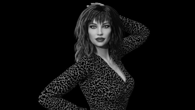 Обои картинки фото 3д графика, люди , people, фон, взгляд, девушка