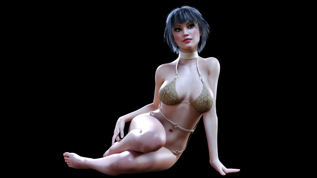 Обои картинки фото 3д графика, люди , people, фон, взгляд, девушка