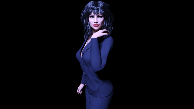 Обои картинки фото 3д графика, люди , people, взгляд, девушка, фон