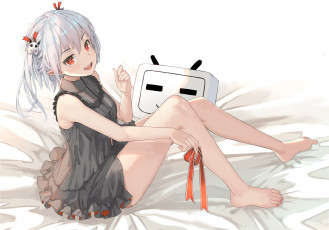 Картинка аниме животные +существа девушка