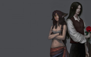 Картинка kate+fox фэнтези существа уши девушка роза парень