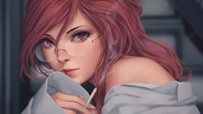 Обои картинки фото аниме, kara no kyokai, девушка, взгляд, фон