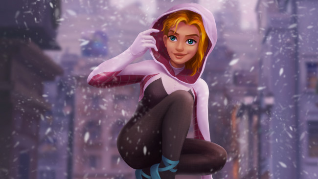 Обои картинки фото spider-man,  into the spider-verse, рисованное, кино, мультфильм, персонаж, человек-паук, через, вселенные, 2018