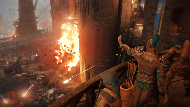 Обои картинки фото видео игры, for honor, штурм, крепость, замок, воины