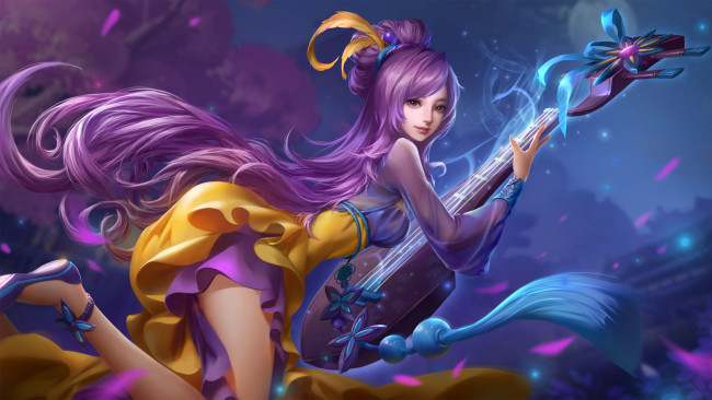 Обои картинки фото видео игры, heroes evolved, девушка, инструмент, магия