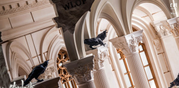 обоя фэнтези, _ghost blade ,  призрачный клинок, вороны, дворец