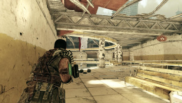 Картинка видео+игры afterfall +insanity человек оружие здание