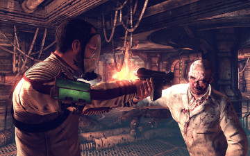 Картинка видео+игры afterfall +insanity человек оружие монстр