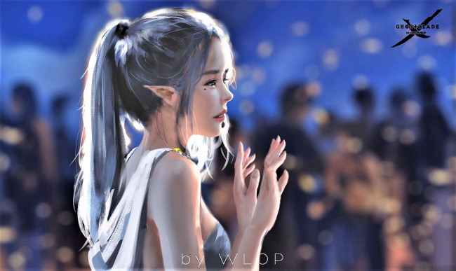 Обои картинки фото фэнтези, _ghost blade ,  призрачный клинок, девушка, эльфийка