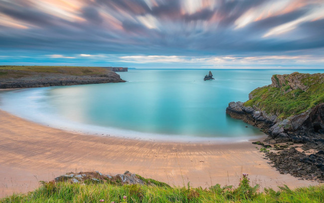 Обои картинки фото природа, побережье, пляж, залив, скалы