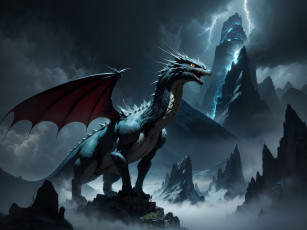 Картинка фэнтези драконы нейросети графика нейроарт ai art нейронные сети рисунки нейро искусство дракон