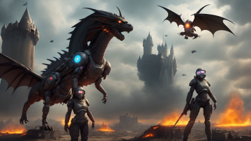 Картинка фэнтези роботы +киборги +механизмы нейросети графика нейроарт ai art нейронные сети рисунки нейро искусство робот