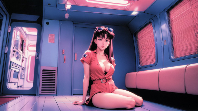 Обои картинки фото аниме, город,  улицы,  интерьер,  здания, нейросети, графика, нейроарт, ai, art, нейронные, сети, рисунки, нейро, искусство, vintage, 90s, anime