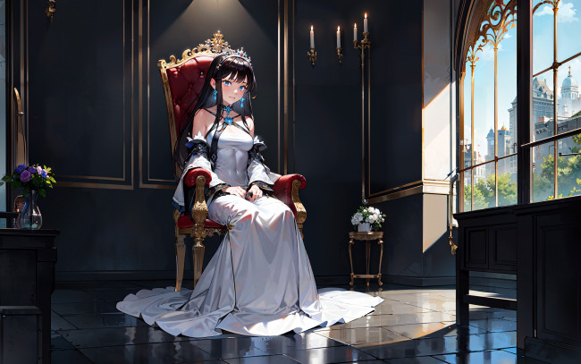 Обои картинки фото аниме, город,  улицы,  интерьер,  здания, нейросети, графика, нейроарт, ai, art, нейронные, сети, рисунки, нейро, искусство, девушка