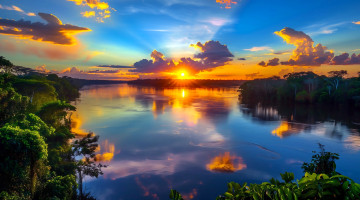 Картинка разное компьютерный+дизайн закат лес озеро