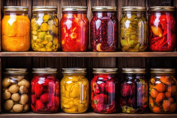 обоя еда, консервация, банки, консервированные, овощи