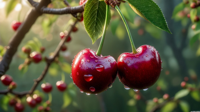 Обои картинки фото 3д графика, природа , nature, вишни