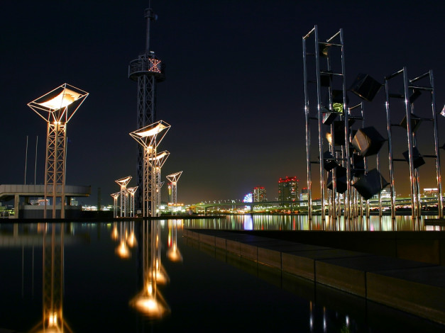 Обои картинки фото города, огни, ночного