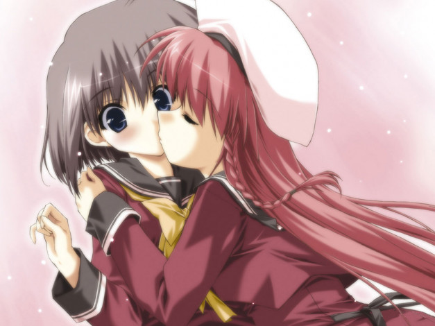 Обои картинки фото аниме, boy, meets, girl