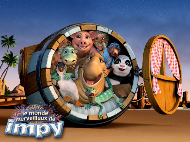 Обои картинки фото мультфильмы, urmel, voll, in, fahrt