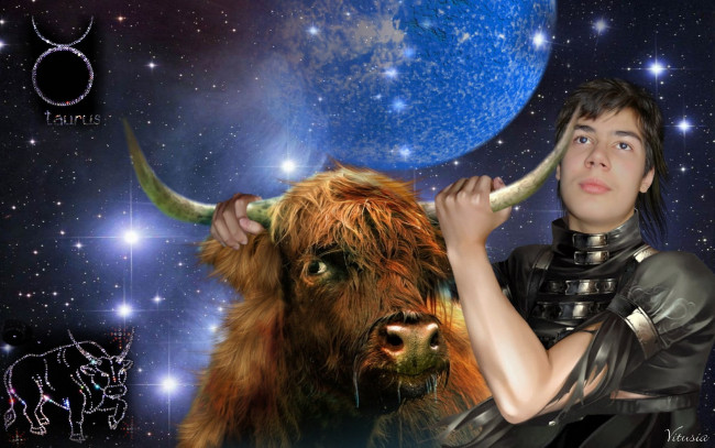 Обои картинки фото космический, гороскоп, телец, фэнтези, люди