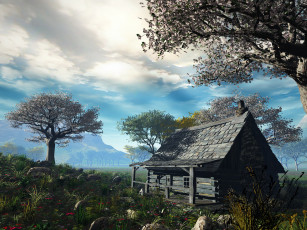 Картинка 3д графика nature landscape природа дом