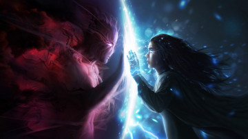 Картинка фэнтези магия девушка существо