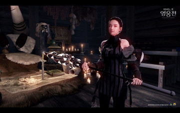 Картинка видео игры vindictus медведь свечи девушка