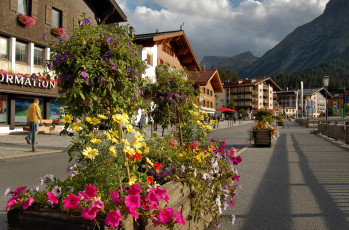 Картинка австрия лех на арльберге города улицы площади набережные улица