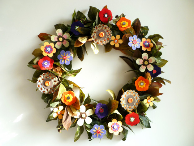 Обои картинки фото разное, ремесла, поделки, рукоделие, цветы, венок