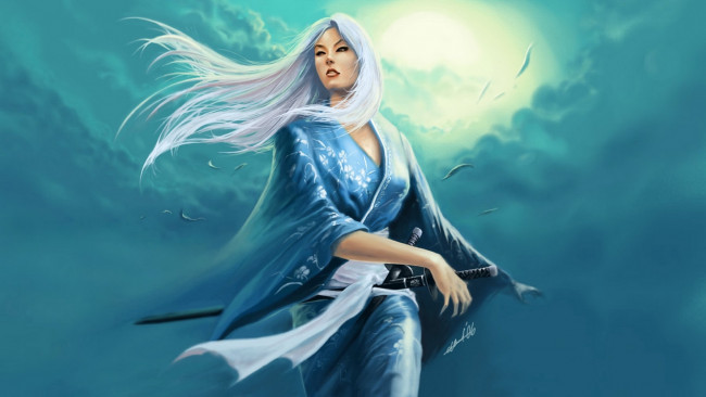 Обои картинки фото фэнтези, девушки, девушка, меч