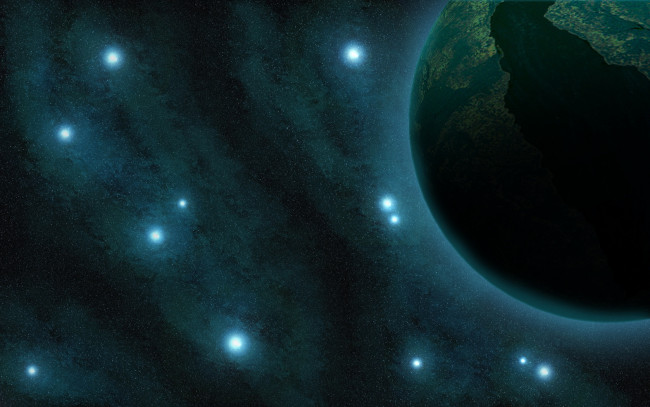 Обои картинки фото космос, арт, планета, зведы