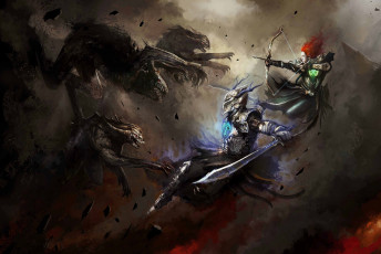 Картинка фэнтези существа монстры меч лук