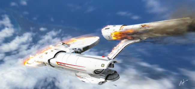 Обои картинки фото фэнтези, космические, корабли, звездолеты, станции, огонь