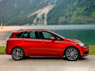 Картинка автомобили bmw 218d active tourer f45 2014г красный