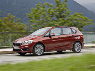 Картинка автомобили bmw 218d active tourer f45 2014г красный