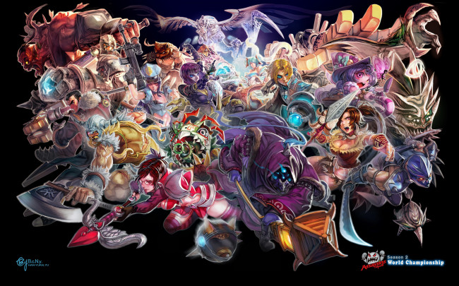 Обои картинки фото league of legends, видео игры, нежить, воины, оружие, существа, парни, девушки, арт, персонажи, league, of, legends