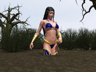 Картинка 3д+графика фантазия+ fantasy болото деревья фон взгляд девушка