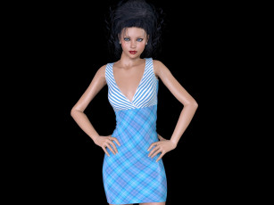 Картинка 3д+графика люди+ people девушка фон взгляд платье