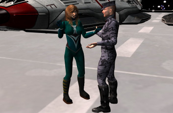 Картинка 3д+графика фантазия+ fantasy космический корабль фон взгляд девушка парень