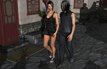 Картинка 3д+графика люди+ people фон девушка парень взгляд